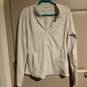 white workout zip up sweatshirt!